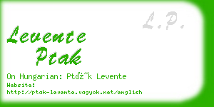 levente ptak business card